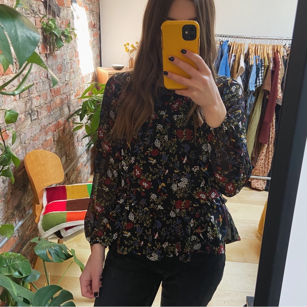 Madewell Floral Blouse XXS - Picture 1 of 6